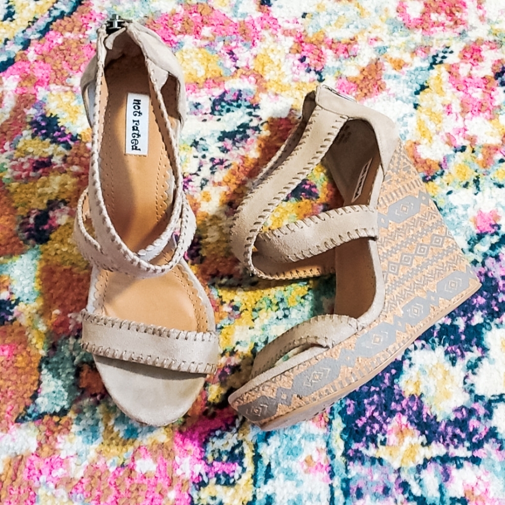 Not Rated Platform Wedge Strappy Heels